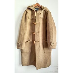 Vintage Gloverall Lands End Duffle Camel Wool Coat Made in England Men's 46, XL